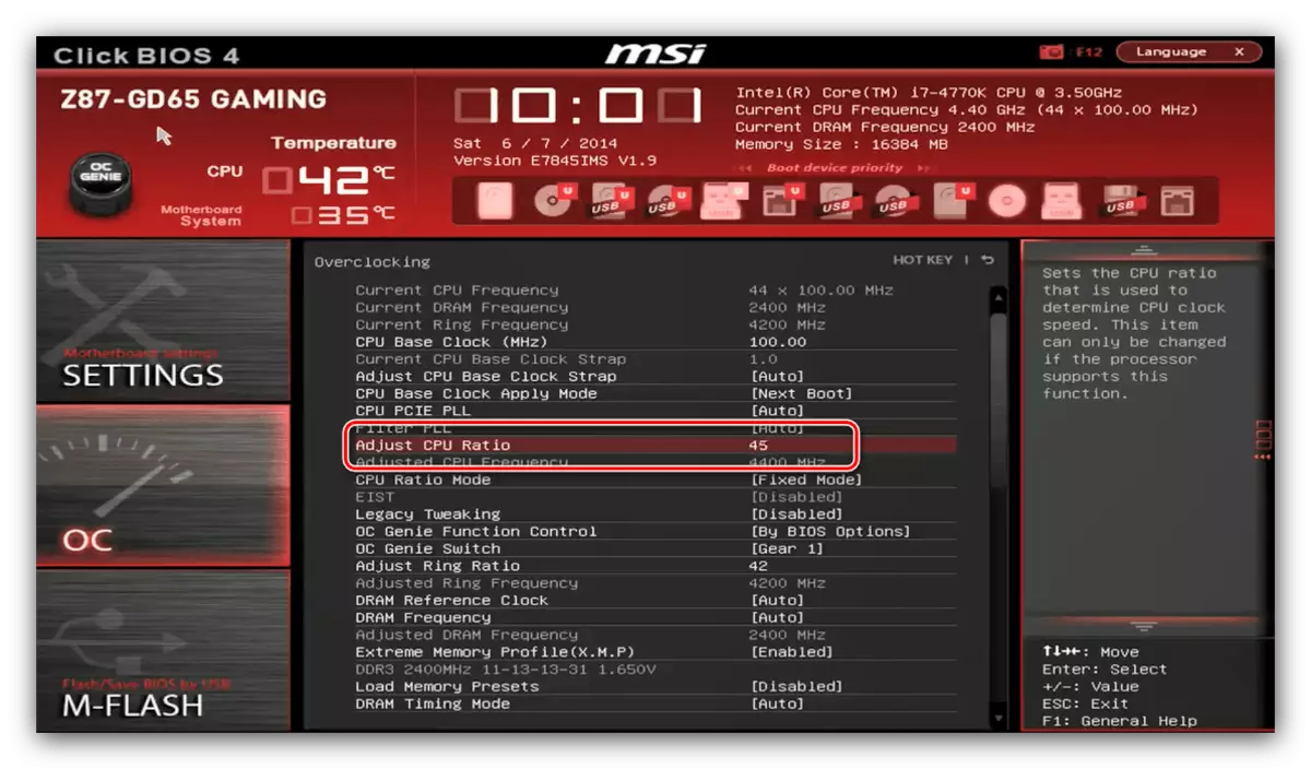 Installing a multiplier in MSI BIOS to overclock the processor