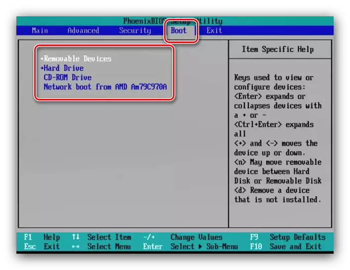 Konfigurirajte medije u Phoenix BIOS-u da biste instalirali disk kao glavni nosač