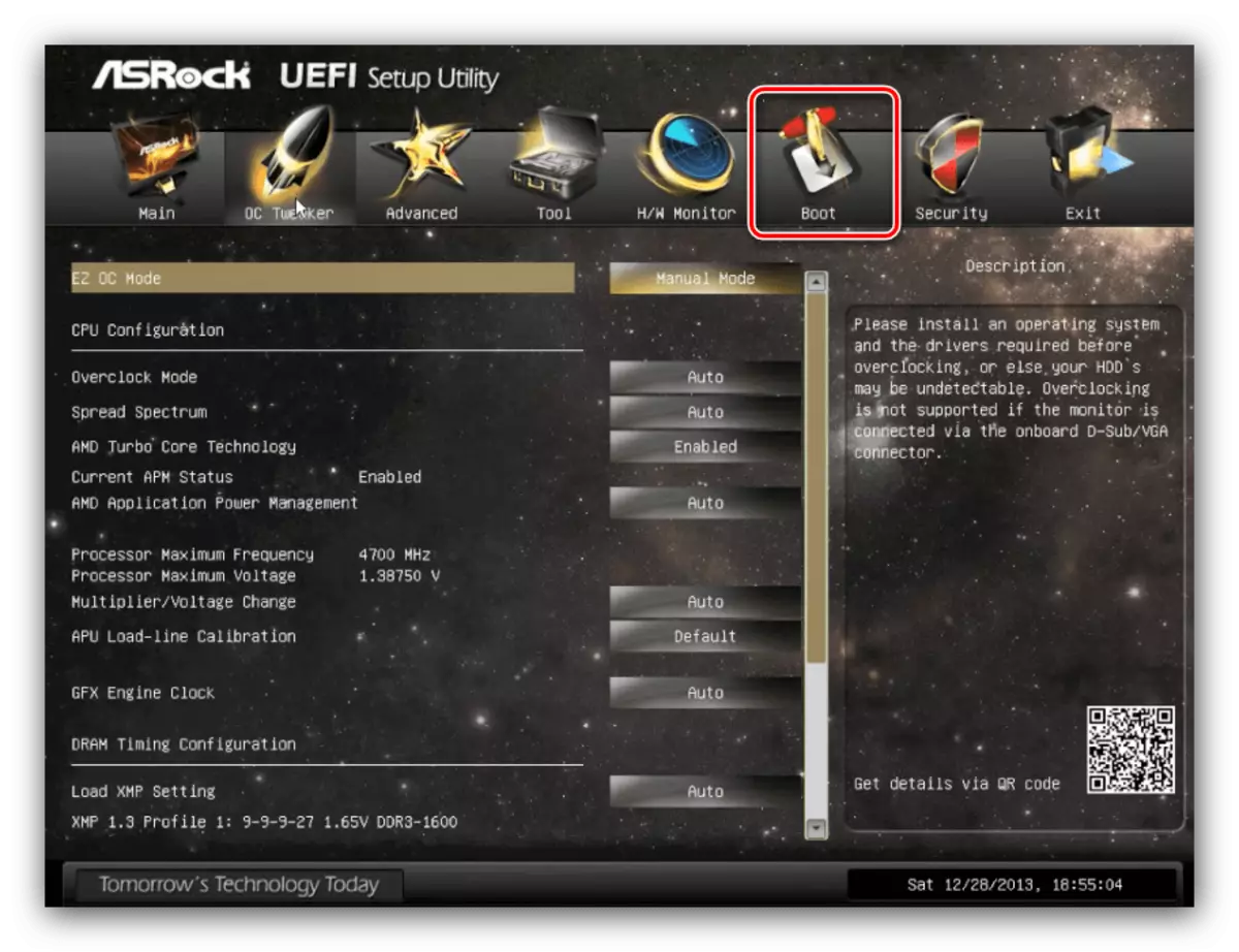 Select the download in ASRock UEFI to install a disk as the main media