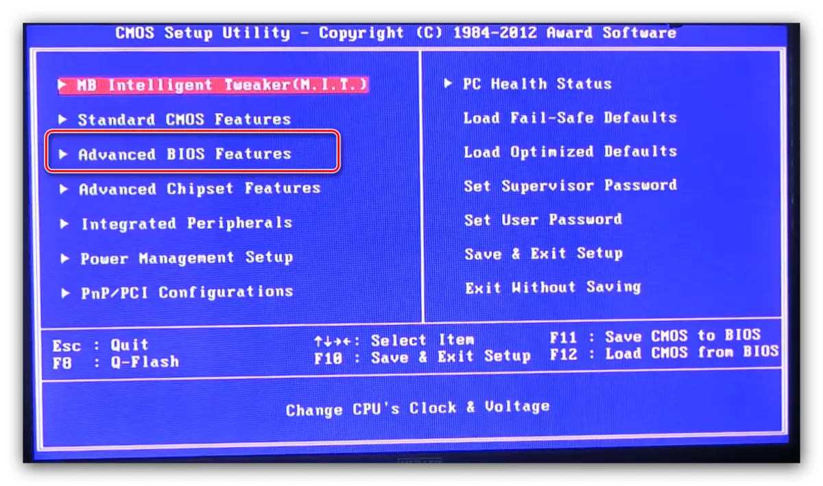 Section des paramètres du BIOS attribués pour l'installation d'un disque comme support principal
