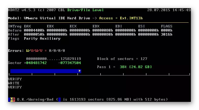 HDAT2'de sabit disk tarama işlemi