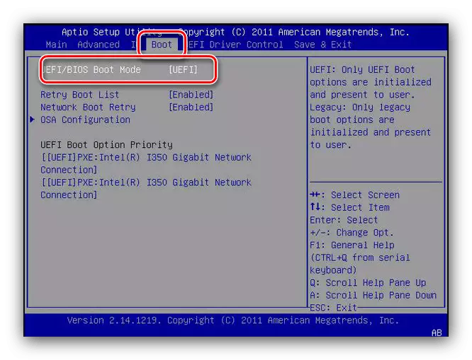 Pag-activate ng USB Legacy Support para sa mga peripheral sa bersyon ng AMI BIOS