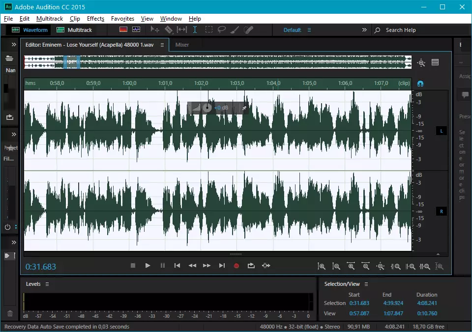 Inverting in Adobe Audition