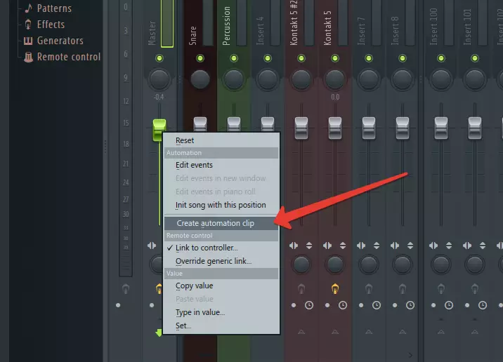 FL Studio Automation Clip yarat