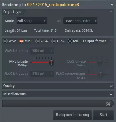 Экспарт MP3 ў FL Studio
