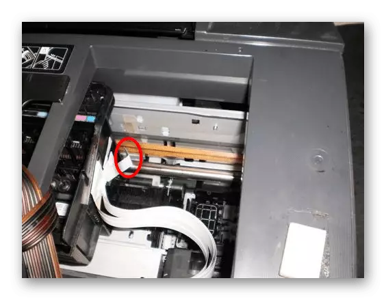 Ubicación del cable de impresión de la impresora EPSON
