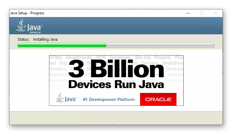 Progreso da instalación Java para a busca do condutor de NVIDIA GT 520 Video Tarxetas en Internet Explorer
