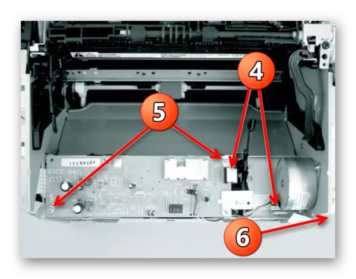 Extracció de la placa de control de l'motor amb el desmuntatge complet de la impressora Canon