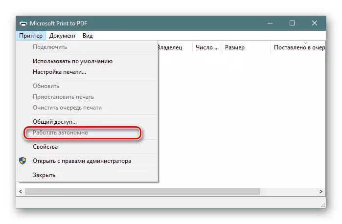 Odstranjevanje dela brez povezave izbranega tiskalnika v operacijskem sistemu Windows 10