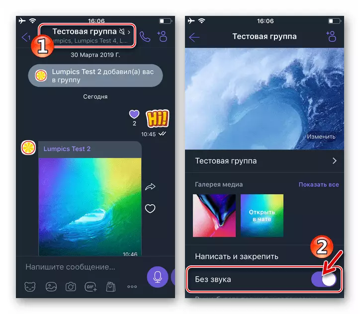 Messenger'daki grubun ses bildirimlerini etkinleştiren iOS için Viber