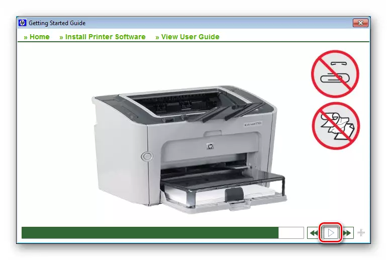 Driver installation process for HP LaserJet P1505 printer
