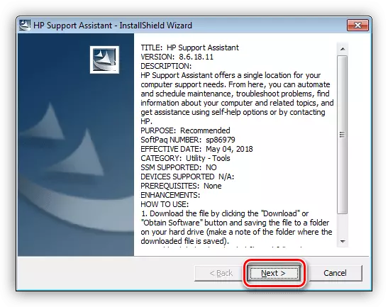Starte installasjonen av HP Support Assistant-programmet i Windows 7