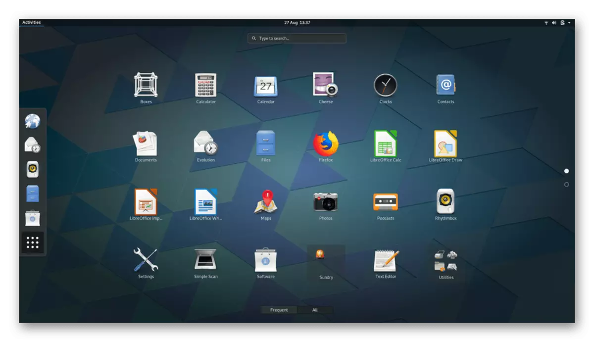 Linux əməliyyat sistemləri üçün Görünüş GNOME qrafik shell