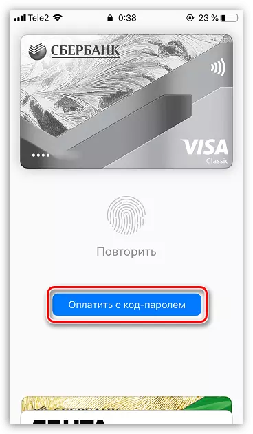 Fizetés az Apple Pay jelszó kódján keresztül az iPhone-on