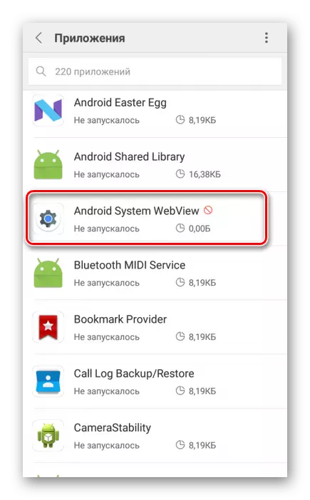 Izmantojot Android System WebView lietotni