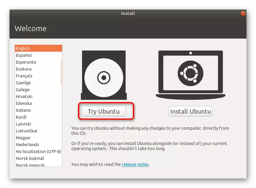 Comezando o instalador de sistema operativo de Ubuntu en demo