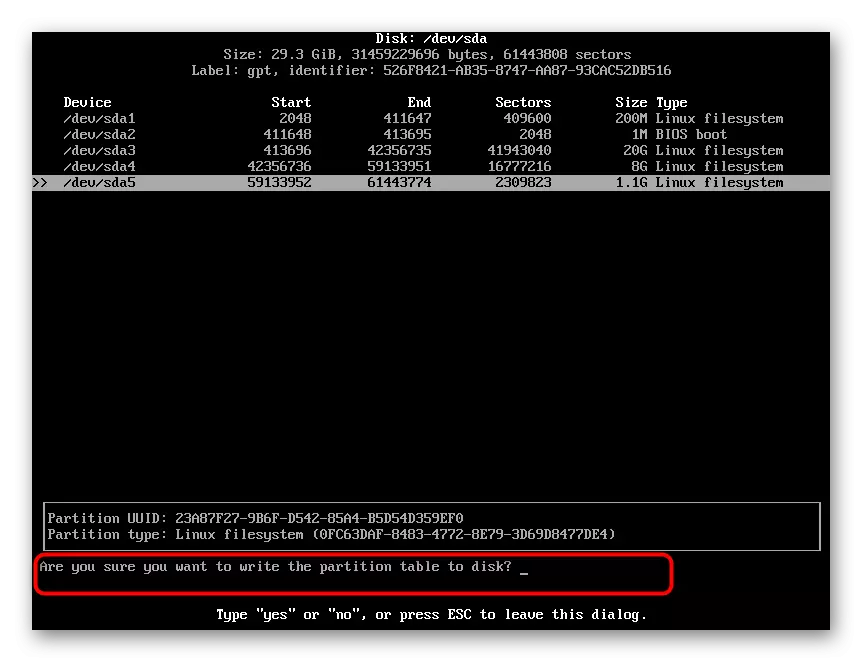 אישור של סימון הדיסק הקשיח כדי להתקין את Arch Linux