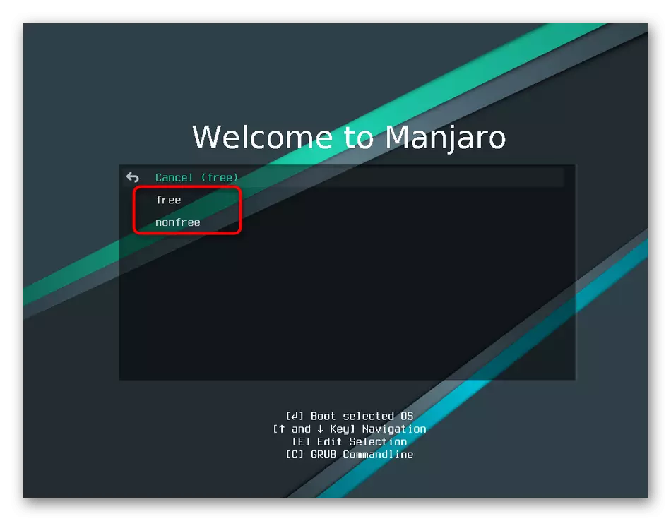 Pagpili usa ka sumbanan nga drayber sa wala pa i-install ang operating system sa Manjaro