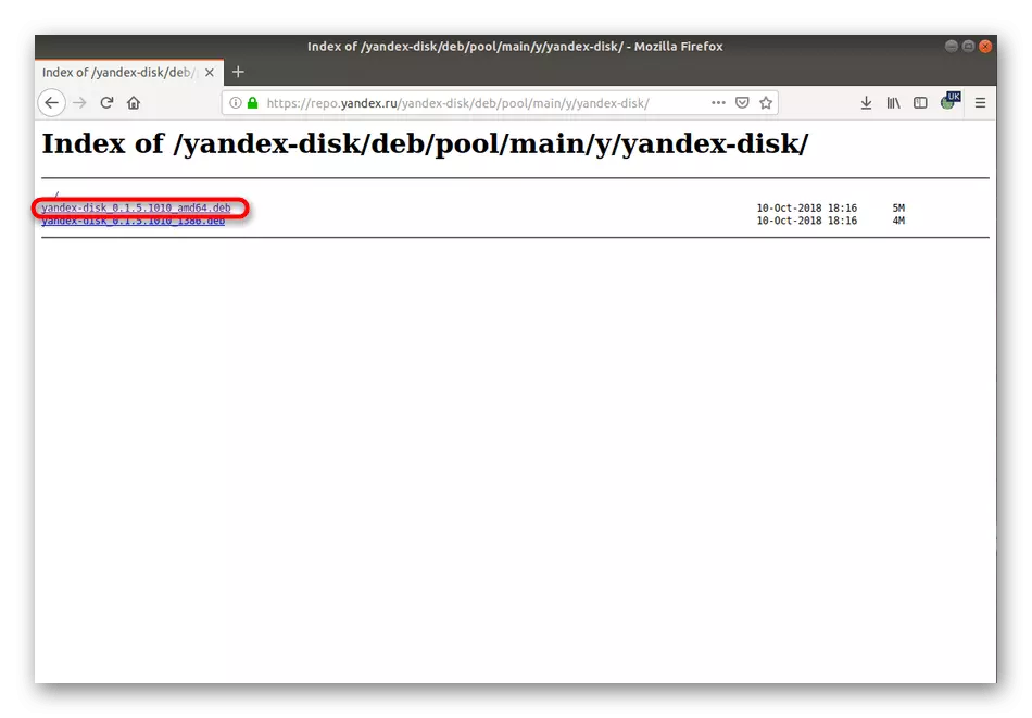Stáhnout DEB balíček Yandex.Disk od uživatelského úložiště pro Ubuntu