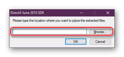 Vyberte miesto, ktoré chcete uložiť archívy knižnice DirectX pre Windows 10