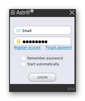 Autorisering ved åpning ASTRILL for Ubuntu