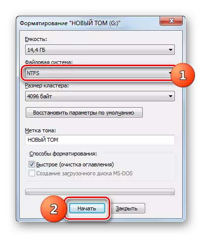 Flash pogon za zagon v formatu NTFS v sistemu Windows 7