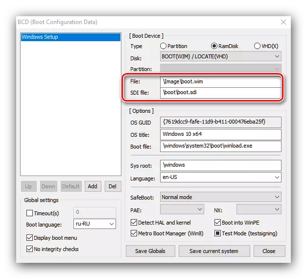Arxius bàsics d'instal·lació de Windows 10 a la xarxa a Bootice