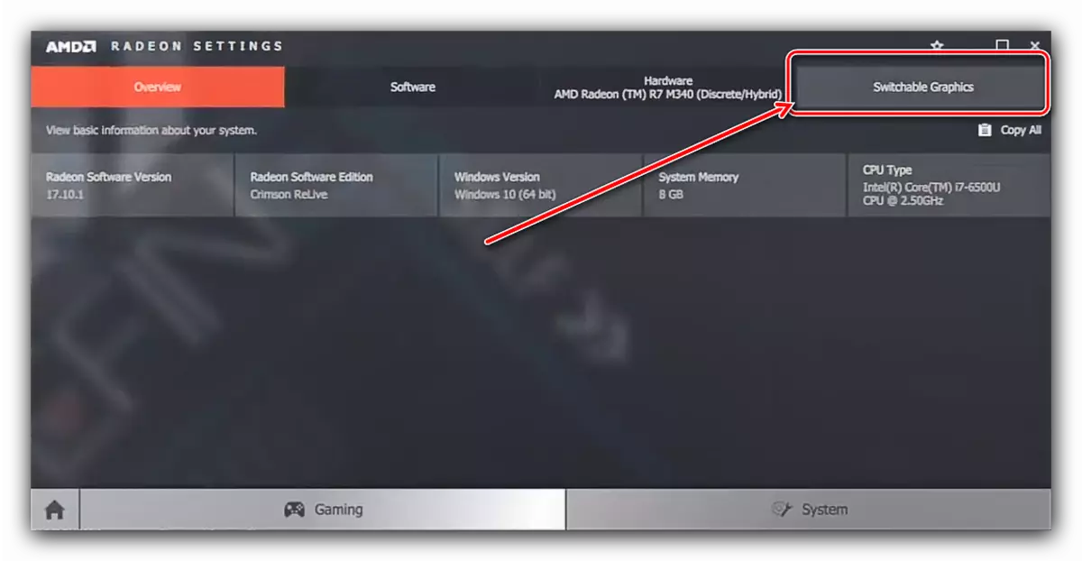 Targeta de vídeo ajustos dels commutadors HP portàtil d'AMD controlador