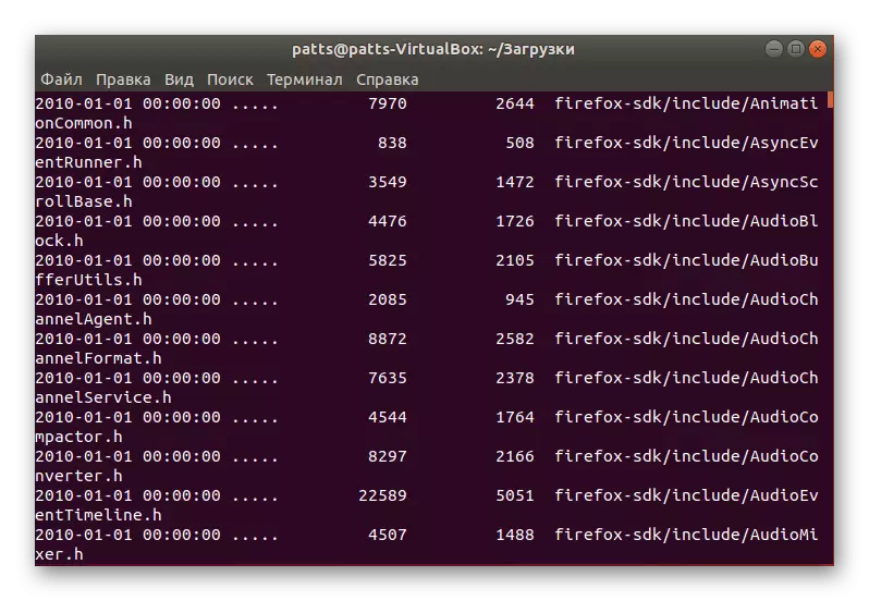 Zobrazení archivních souborů přes Utility 7Z v Linuxu
