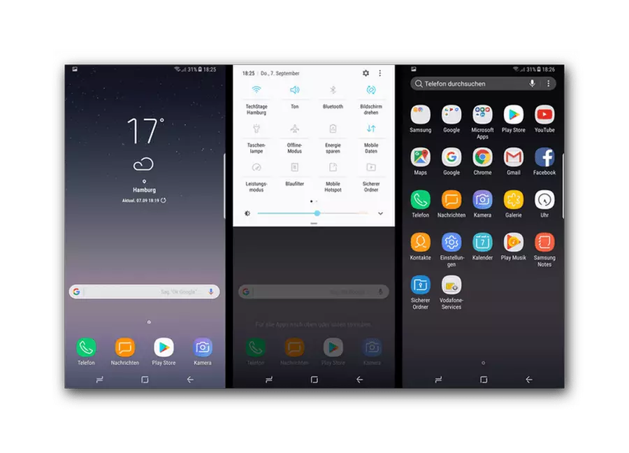 Samsung Galaxy rozhranie založené na Android