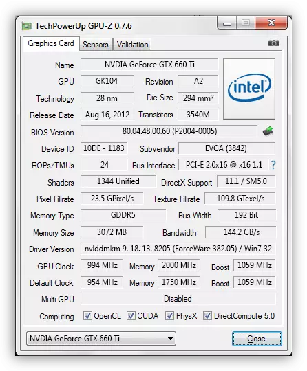 Dechneg Techpowerup GPU-Z бағдарламасындағы компьютерге қандай бейне карта орнатылғандығы анықтамасы