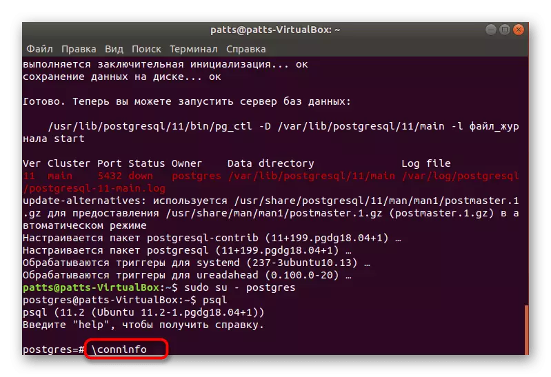 Ubuntu-da PostgreSQL bağlantısı məlumatlarına baxın