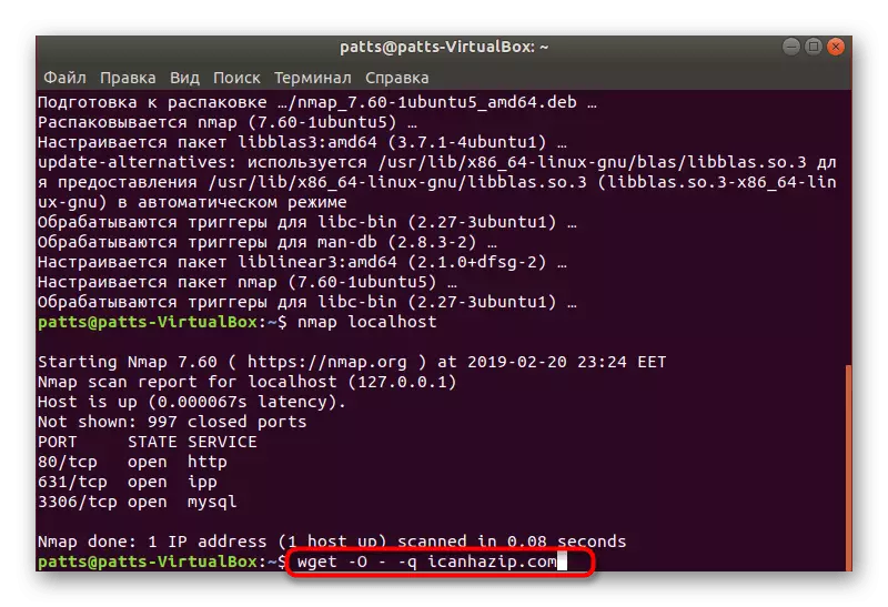 Ubuntu میں آن لائن سروس کے ذریعے اپنے نیٹ ورک آئی پی سیکھیں
