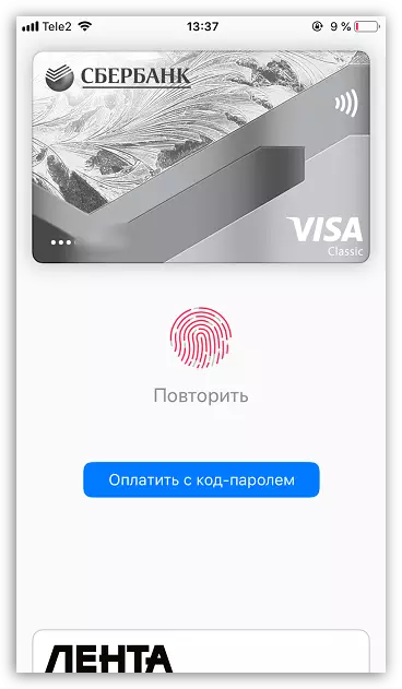 Autorizácia v aplikácii peňaženky pre Apple Pay na iPhone
