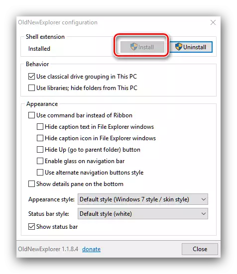 Tetapkan Perpustakaan Oldnewexplorer untuk menjadikan Windows 10 dalam Windows 7