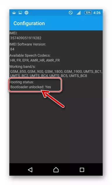Sony Xperia Z Smartphone Boot Njësia e hapur - Bootloader Unlocked Po në Menu Inxhinierike