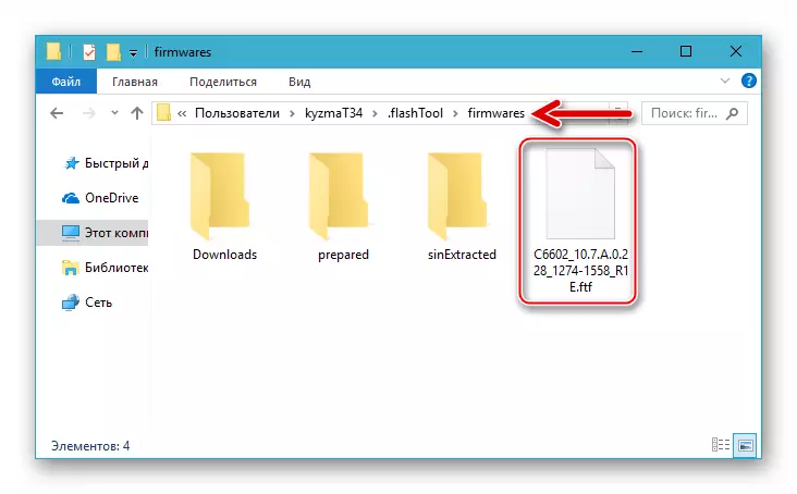 Sony Xperia Z Flashtool Copying FTF firmware në dosjen e aplikimit në Windows Dosje Windovs