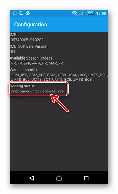 Sony Xperia Z Controle van de loaderstatus voordat u ontgrendelt, moet de ontgrendeling van de bootloader worden toegestaan
