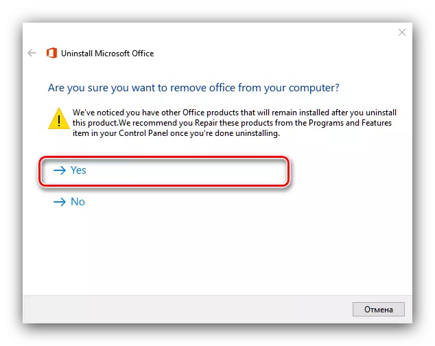 Lanjutkan untuk menghapus Office 365 dari Windows 10 dengan Utilitas
