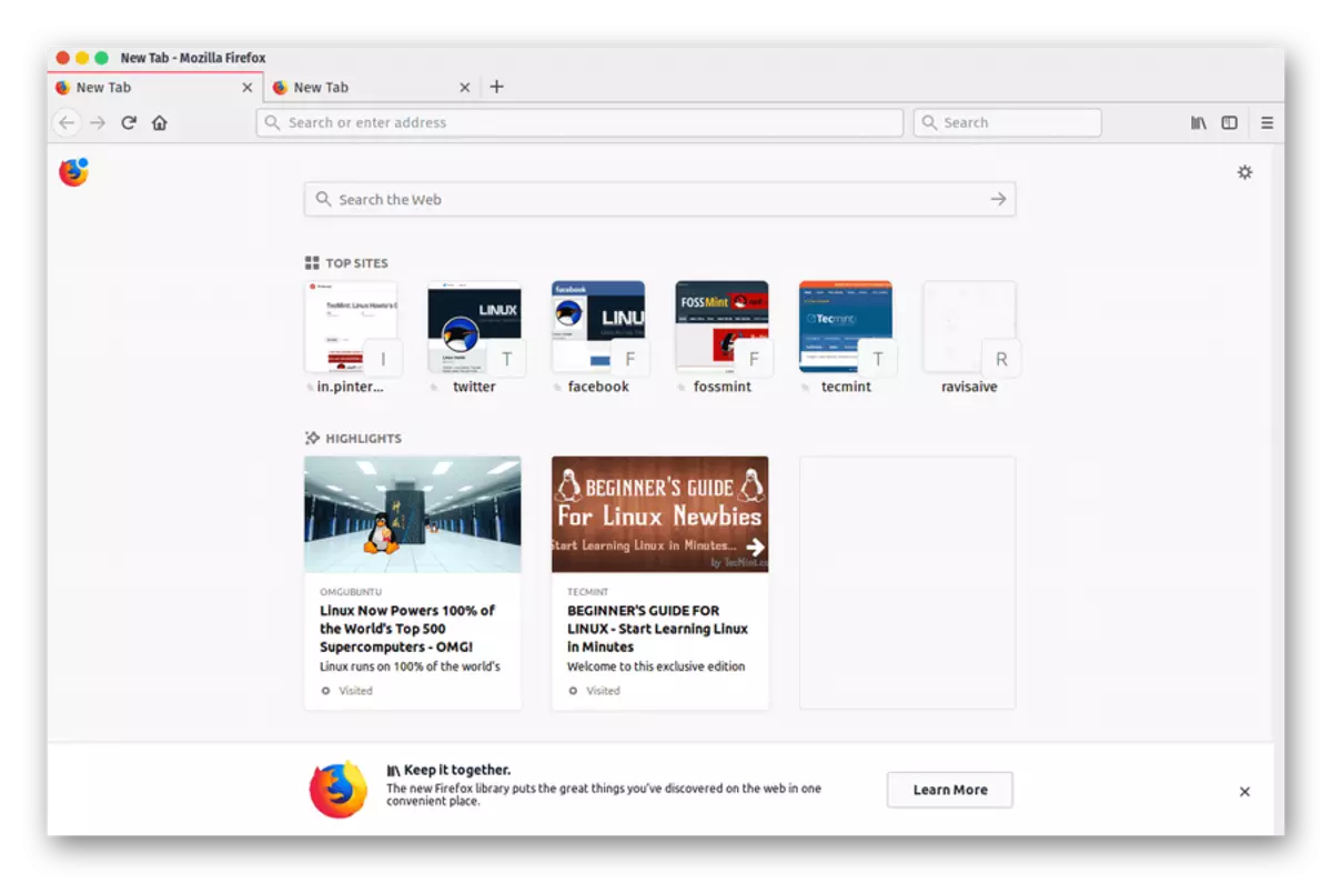Mozilla Firefox Browser ee loogu talagalay Linux