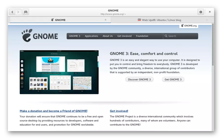 Browser GNOME ສໍາລັບ LINUX