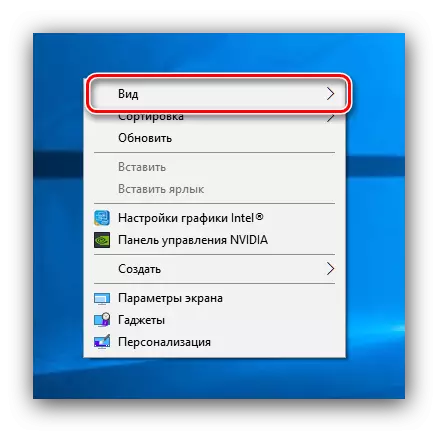 Ireki testuinguruko menua Windows 10-en mahaigaineko ikonoak handitzeko