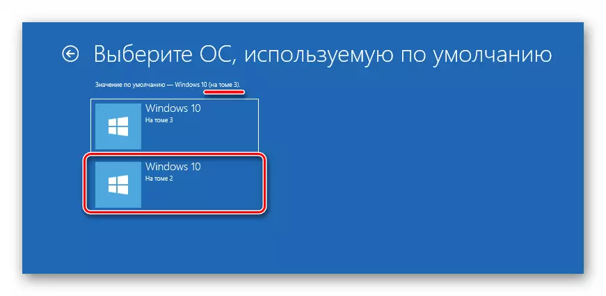 Ընտրեք Լռելյայն գործառնական համակարգը Windows 10-ը բեռնաթափելու ժամանակ