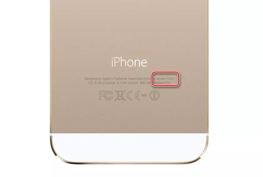 Modellinformationen auf dem Gehäuse des iPhone 5S