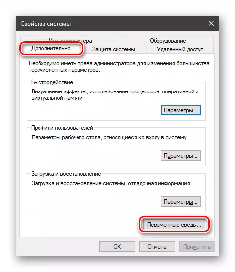 Overgang til gjennomgang av miljøvariabler i Windows 10