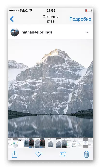 Zapisany zrzut ekranu z Instagram na zdjęciu na iPhone