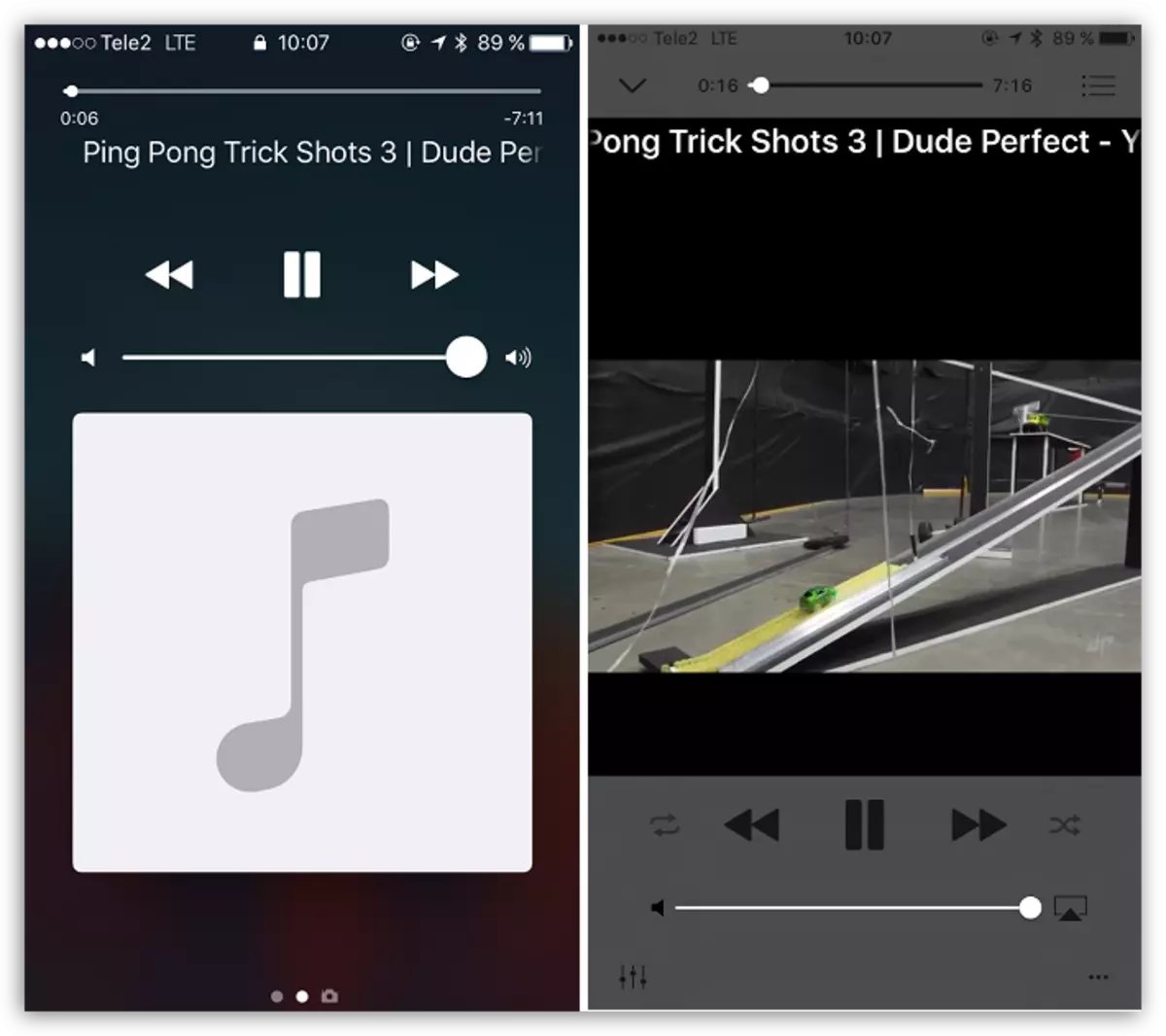 Spiller musik og video i baggrunden i Meloman for iOS