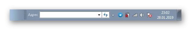 Ipinapakita ang toolbar na nilikha sa pamamagitan ng mga setting ng Windows 7.