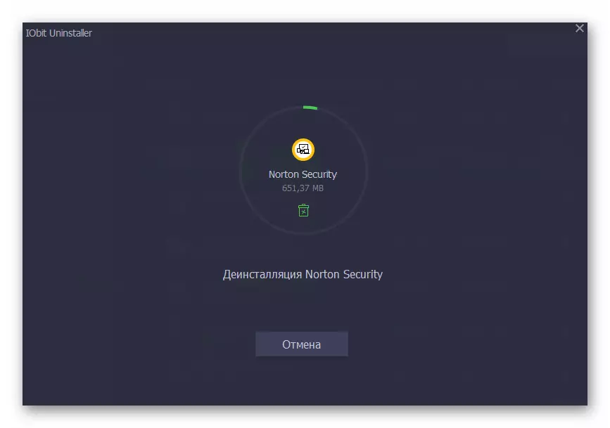 Proses Ngilangi Anti-Virus Norton ing Iobit Uninstaller