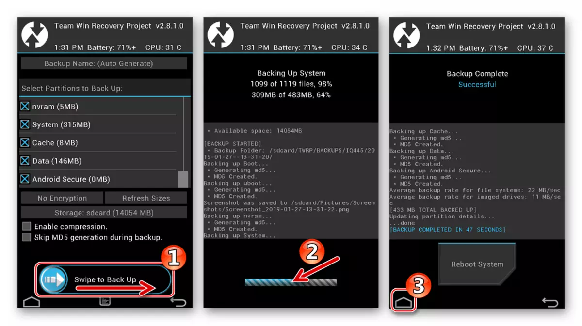 Fly IQ445 Process for at skabe en nandroid-back via Castomal Recovery TWRP